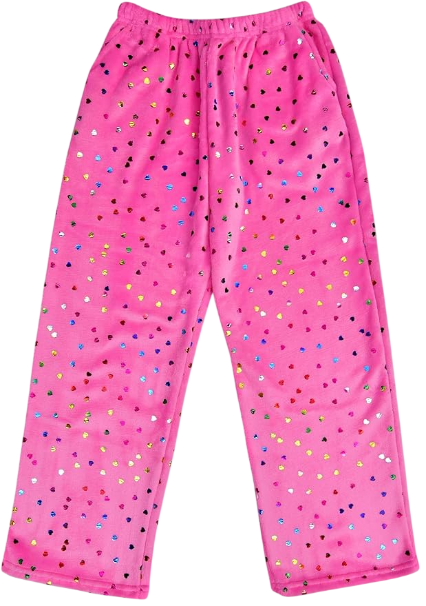 Big Girls Silky Soft Pretty Print Plush Fleece Pants