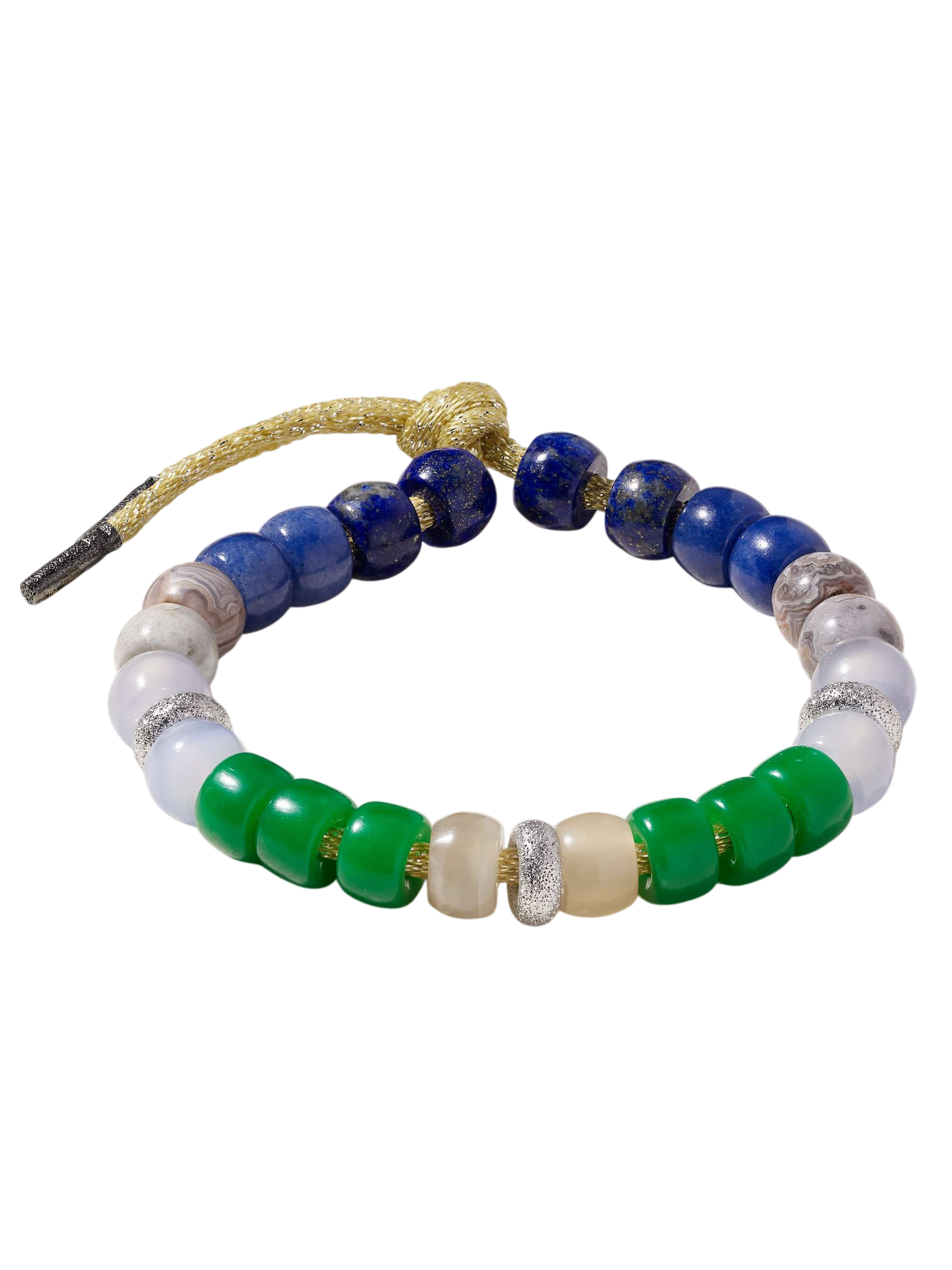 FORTE Beads Montauk sterling silver, multi-stone and Lurex bracelet - gold - One Size