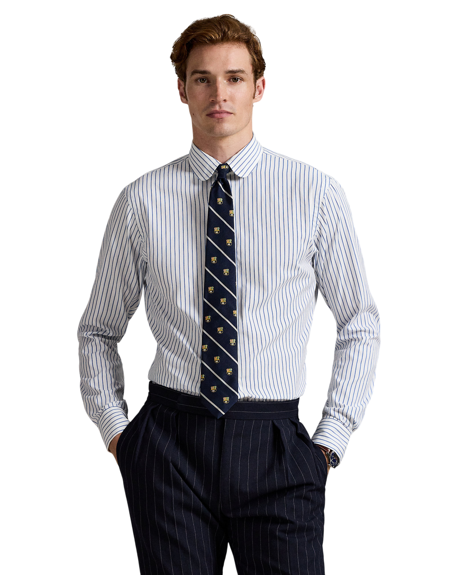 Custom Fit Striped Poplin Shirt
