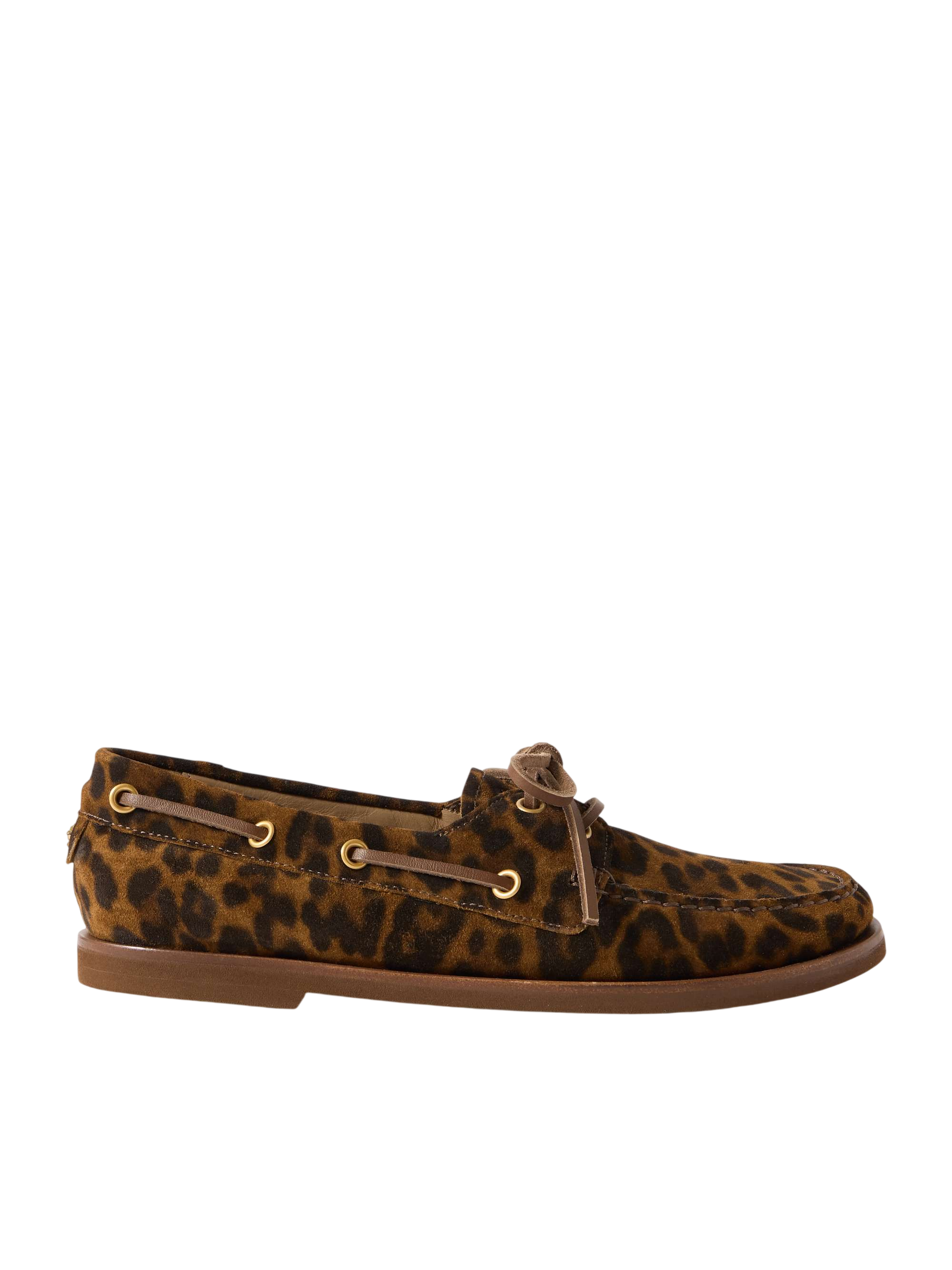 Vandée leopard-print suede boat shoes