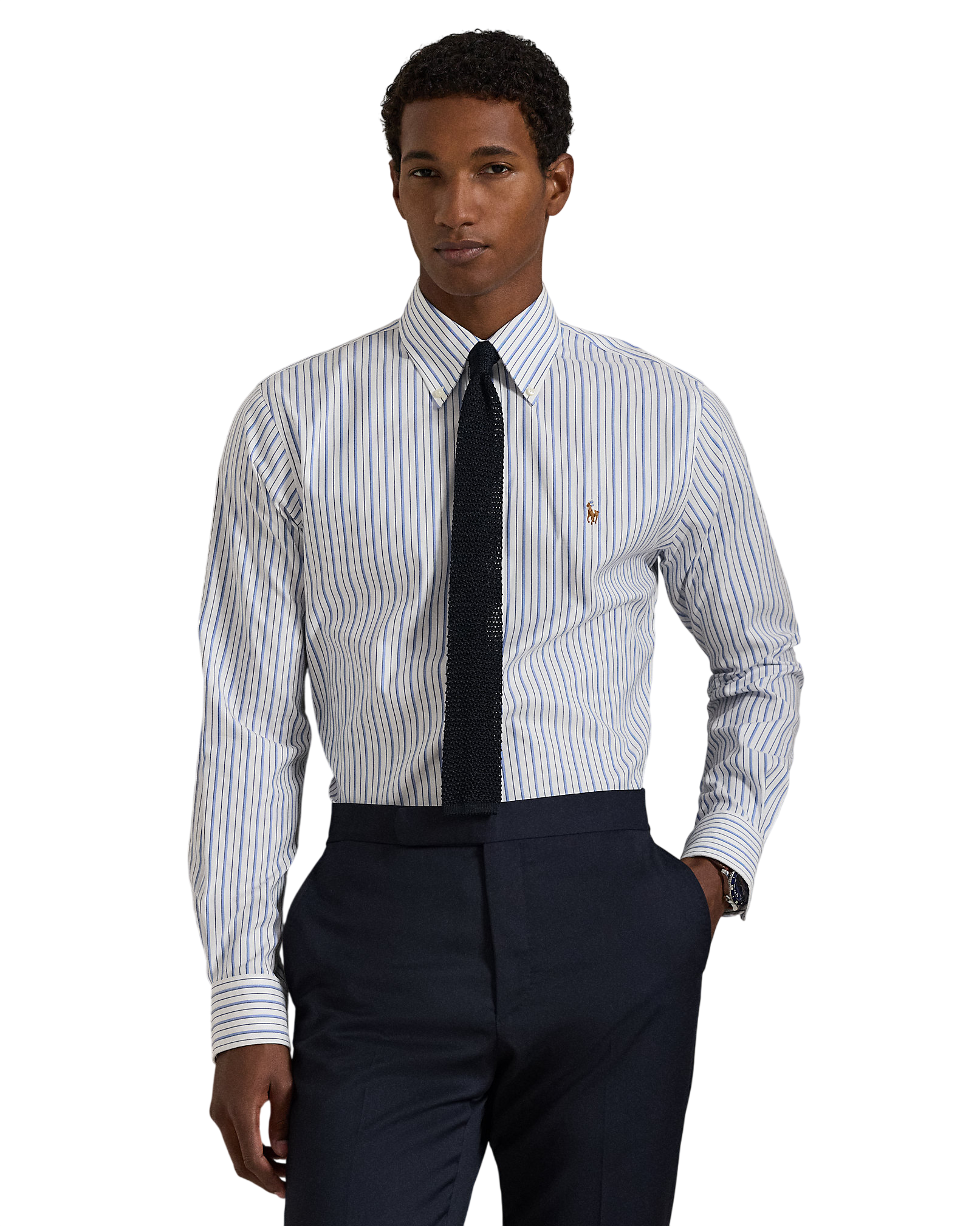 Custom Fit Striped Pinpoint Oxford Shirt