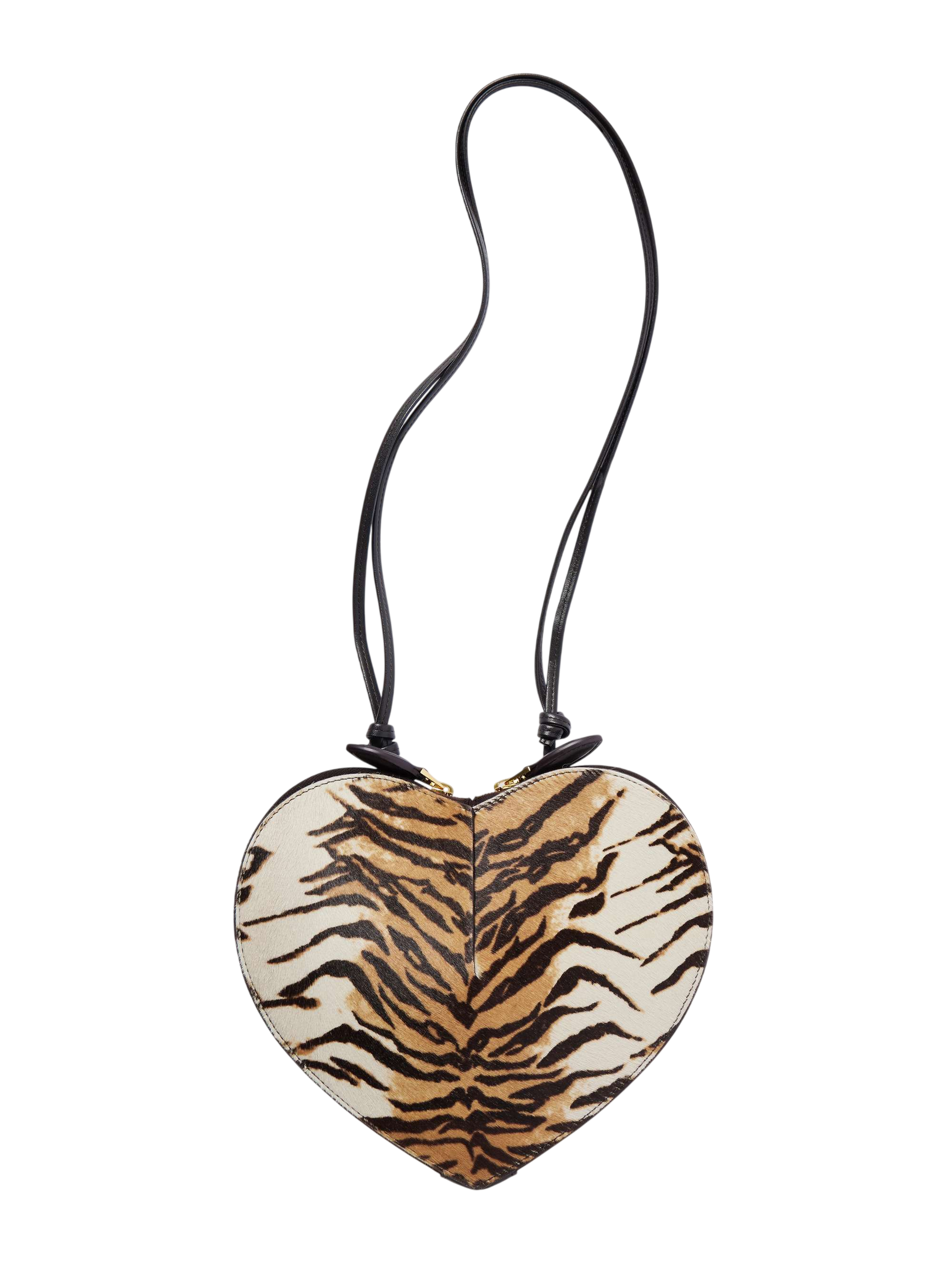 Le Coeur animal-print leather-trimmed calf hair shoulder bag