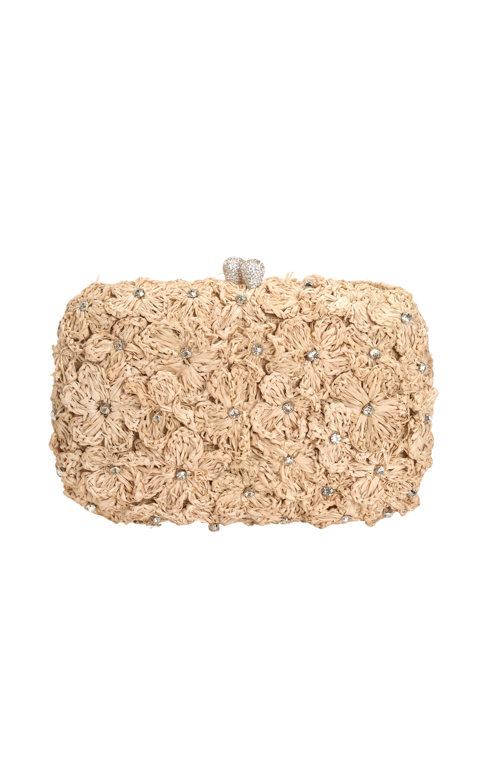 Ayana Crystal-Embellished Raffia Bag