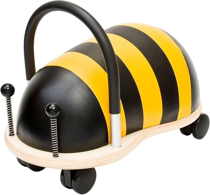 Wheelybug Toddler Wooden Ride-On, Multi-Directional Castor Wheels, Safety Certified Developmental Toy for Outdoor/ Indoor Fun, Small (1 - 3 Years), Bee