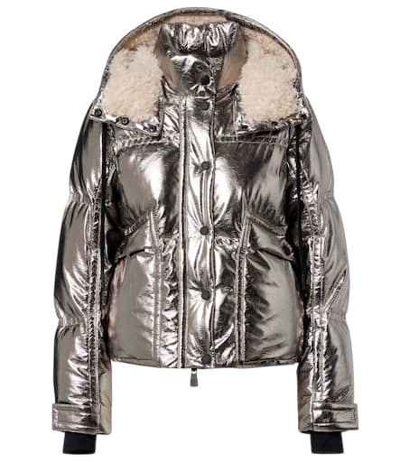 Calaque metallic-effect down ski jacket