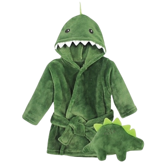 Hudson Baby Infant Boy Plush Bathrobe and Toy Set, Dinosaur, One Size - Dinosaur - One Size