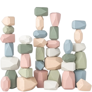 Stacking Rocks, 36 pcs Wooden Stacking Stones by Comfy Cubs