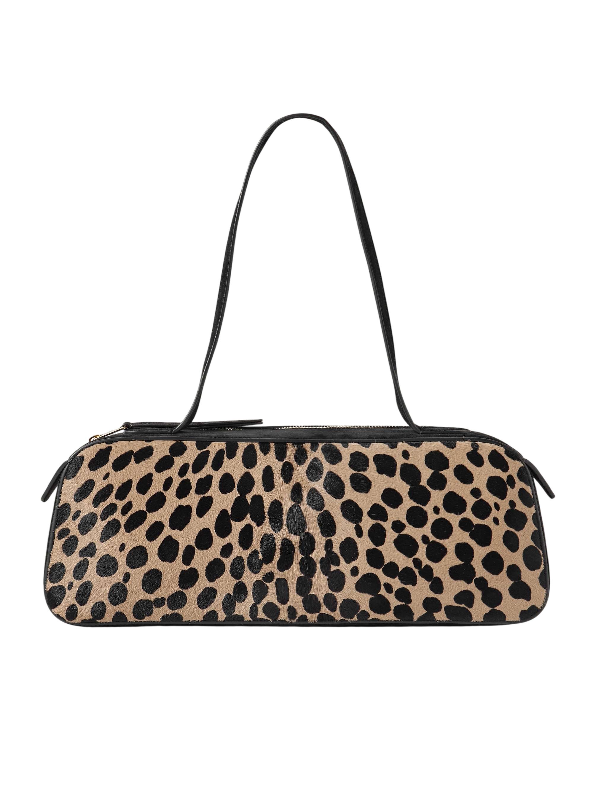 Simona leather-trimmed leopard-print calf hair shoulder bag