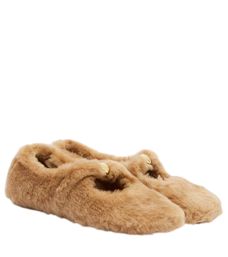 Pebble Soft shearling ballet flats
