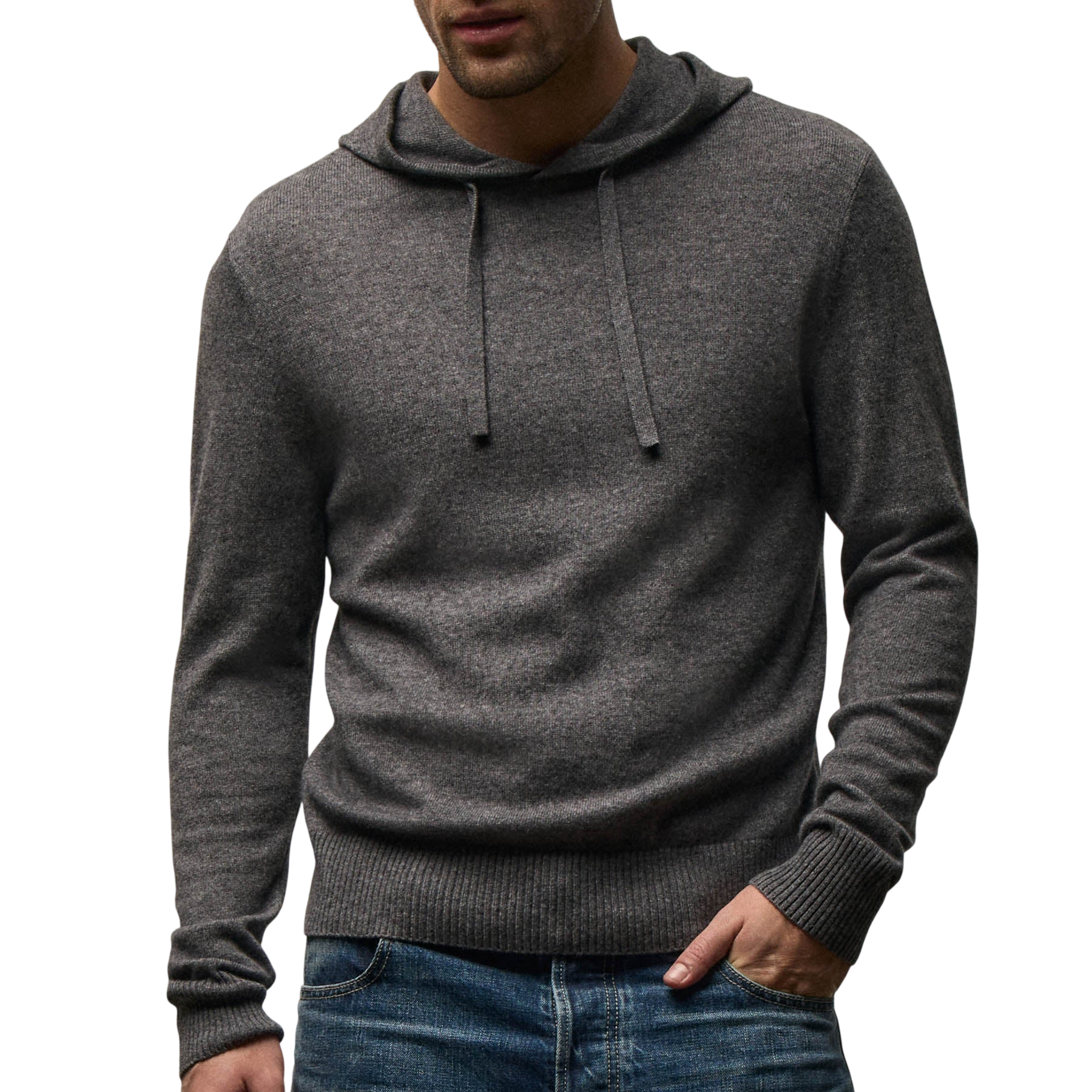 Italian Spun Cashmere Hoodie - Mid Grey | James Perse Los Angeles