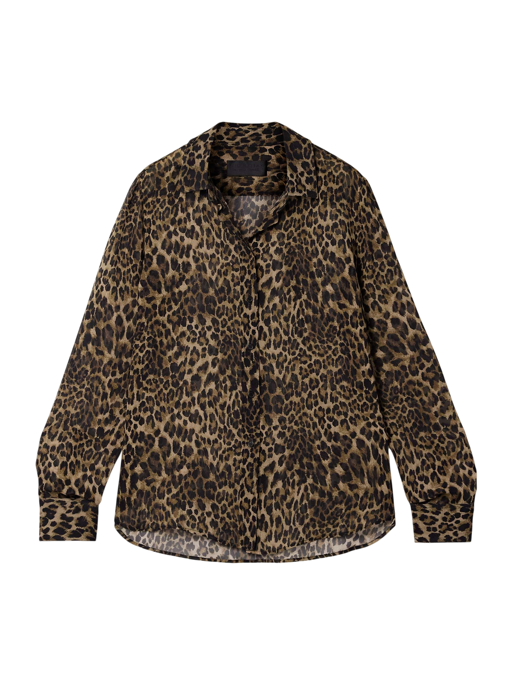 Gaia leopard-print silk crepe de chine shirt
