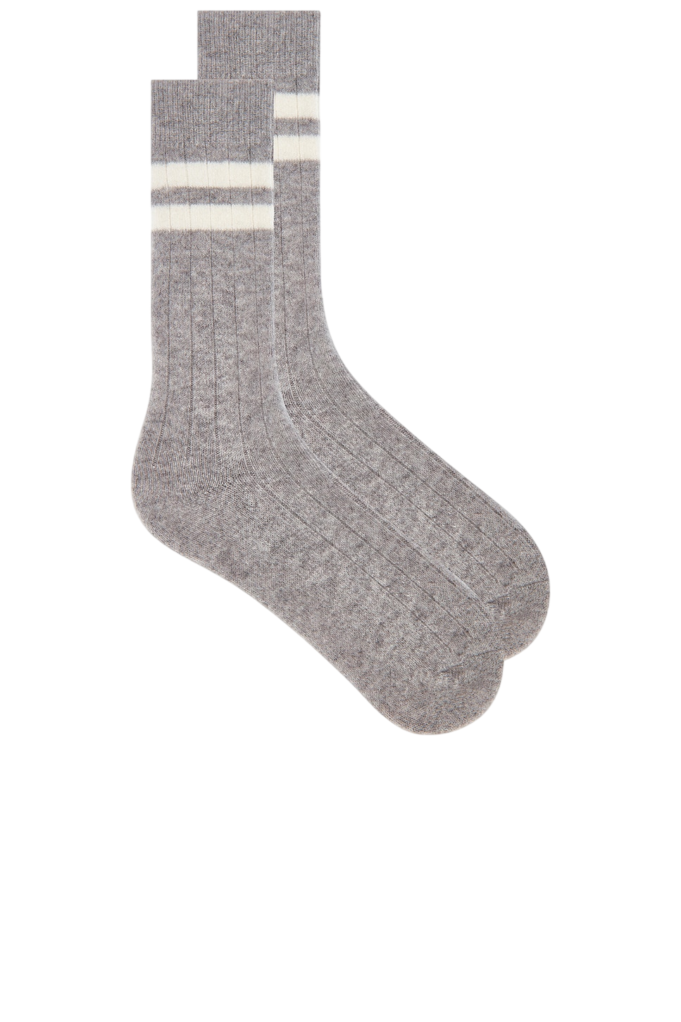 Cashmere Ribbed Striped Socks