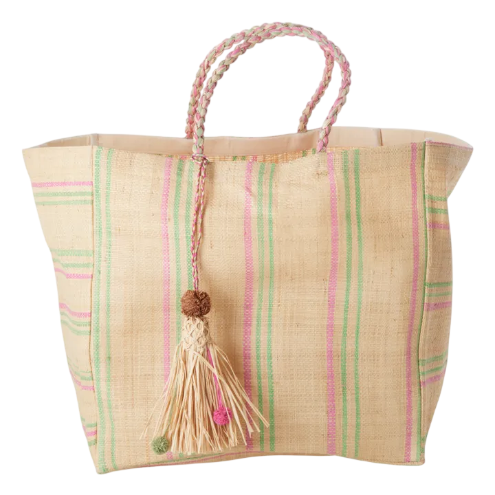 Raffia Shopping bag | Pink