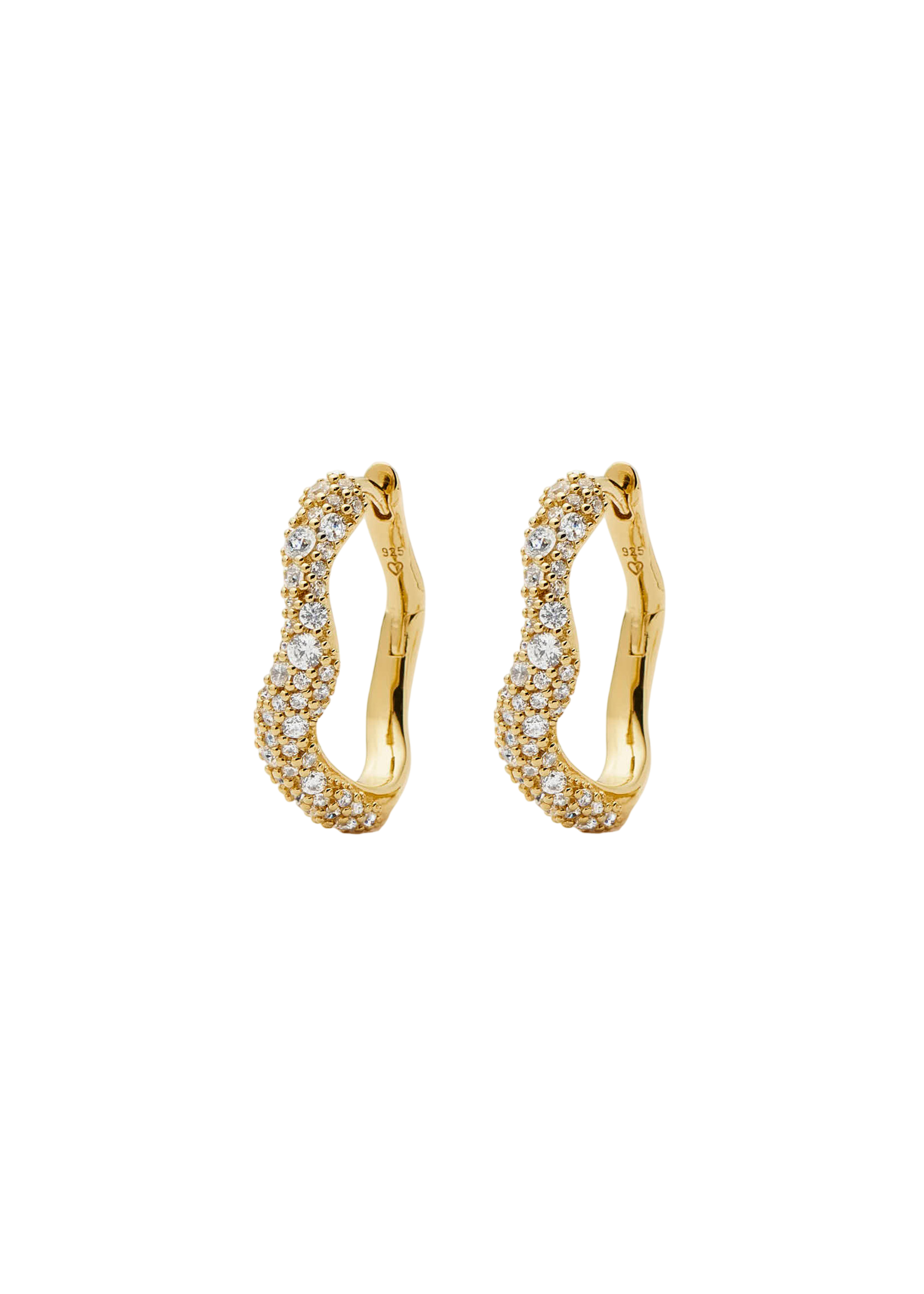 Molten snow 18ct gold-vermeil small hoop earrings