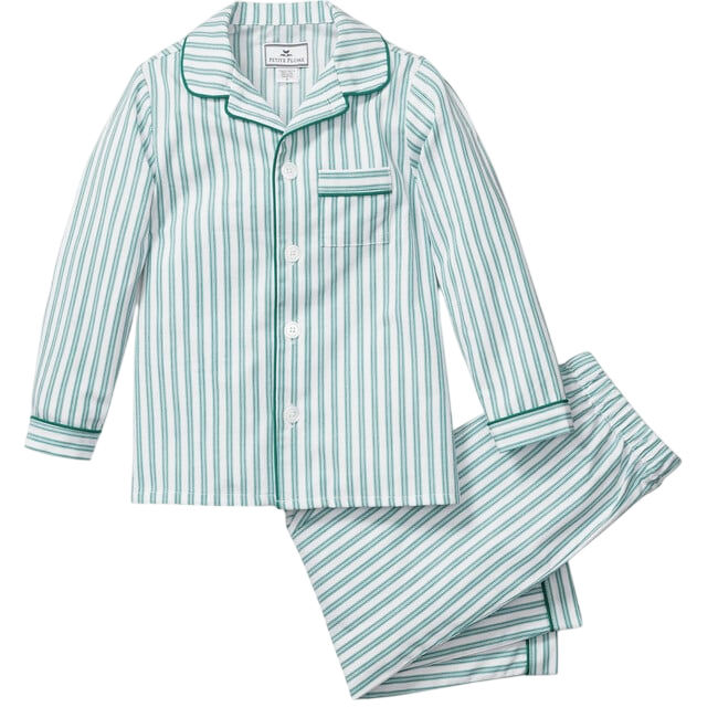 Pajama Set, Emerald Ticking