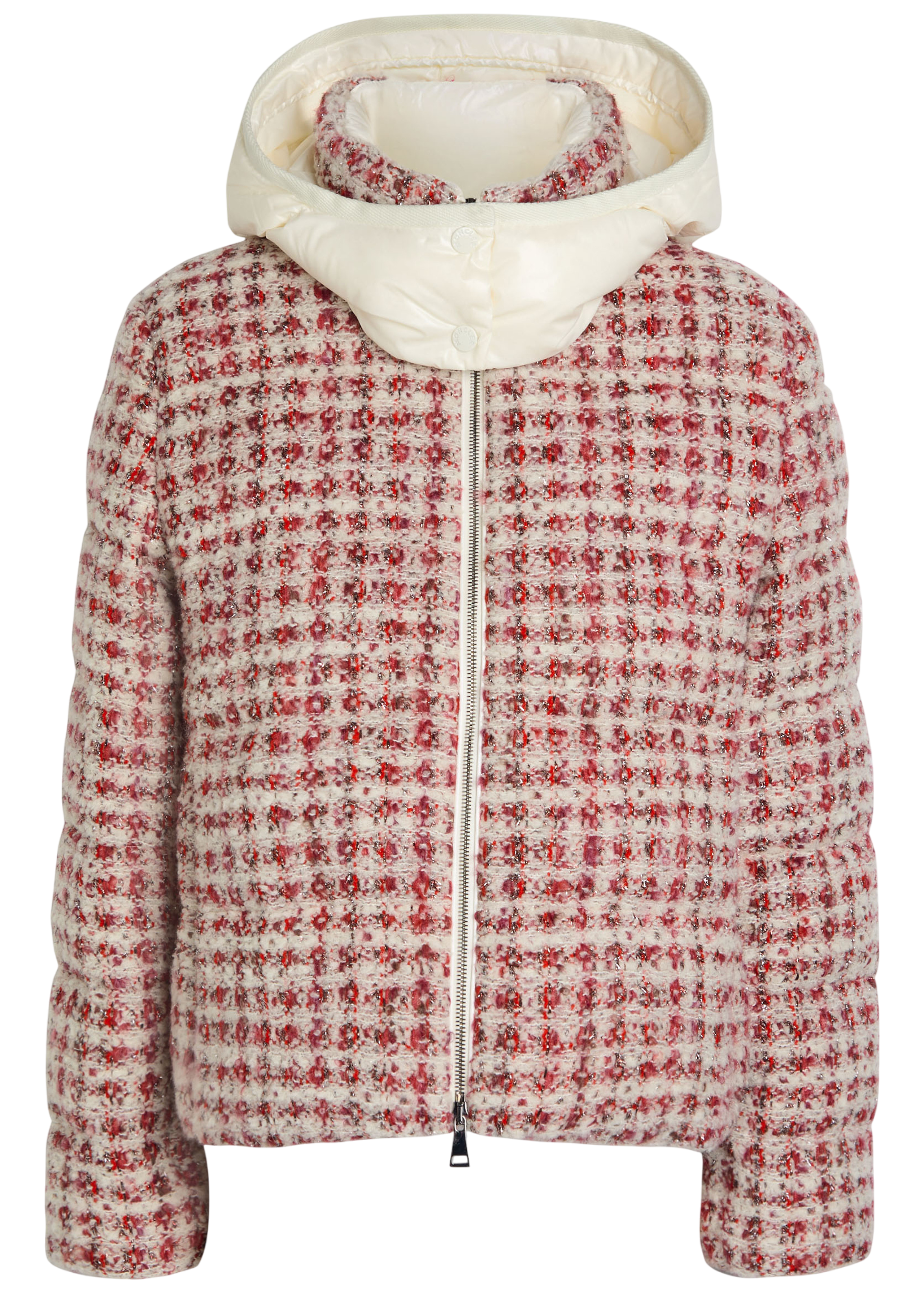 Andronne plaid padded metallic-tweed jacket