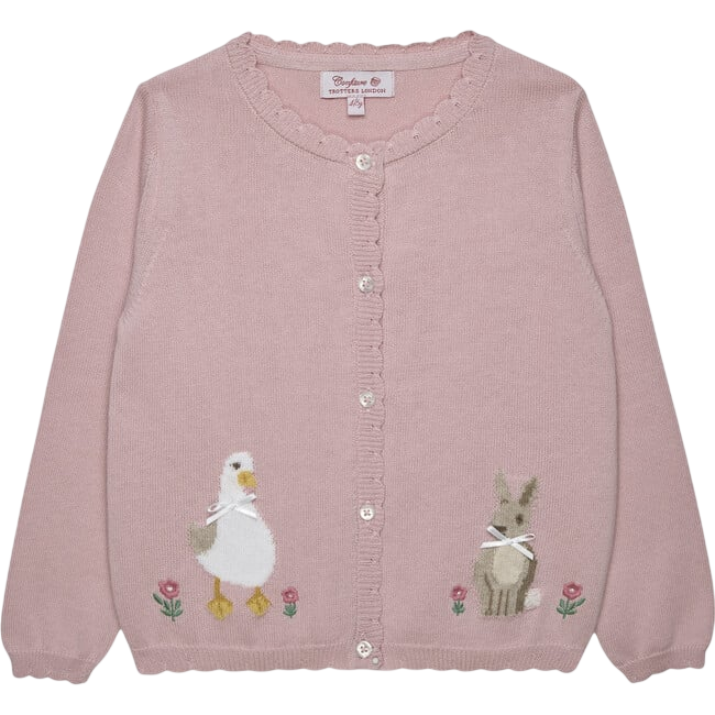 Duck And Bunny Cardigan, Pink