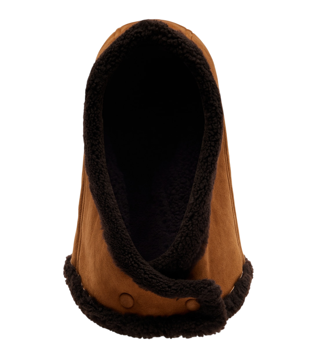 Shearling-trimmed suede hood
