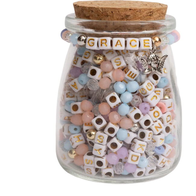 Grace Alphabet Bead Bracelet DIY Jar with Cherub Charm