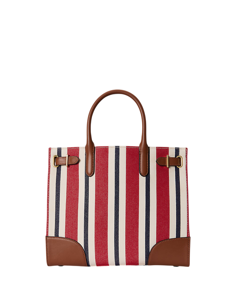Striped Canvas Medium Devyn Tote Bag