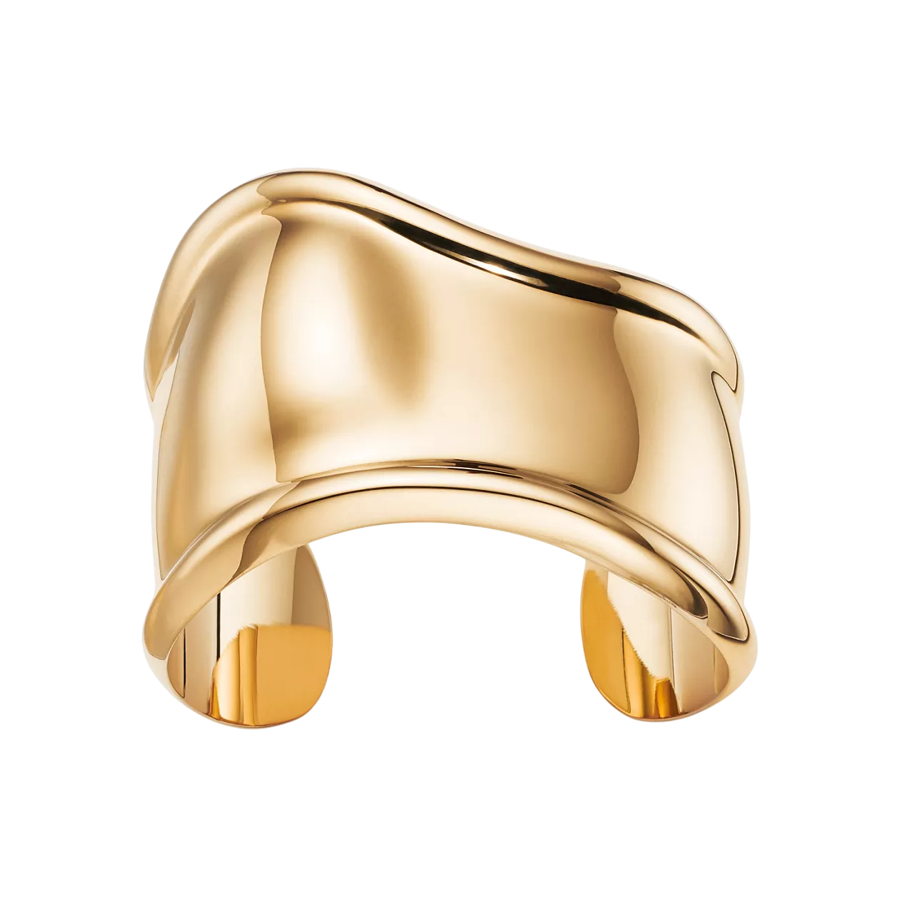 Small Bone Cuff in Yellow Gold, 43 mm Wide
