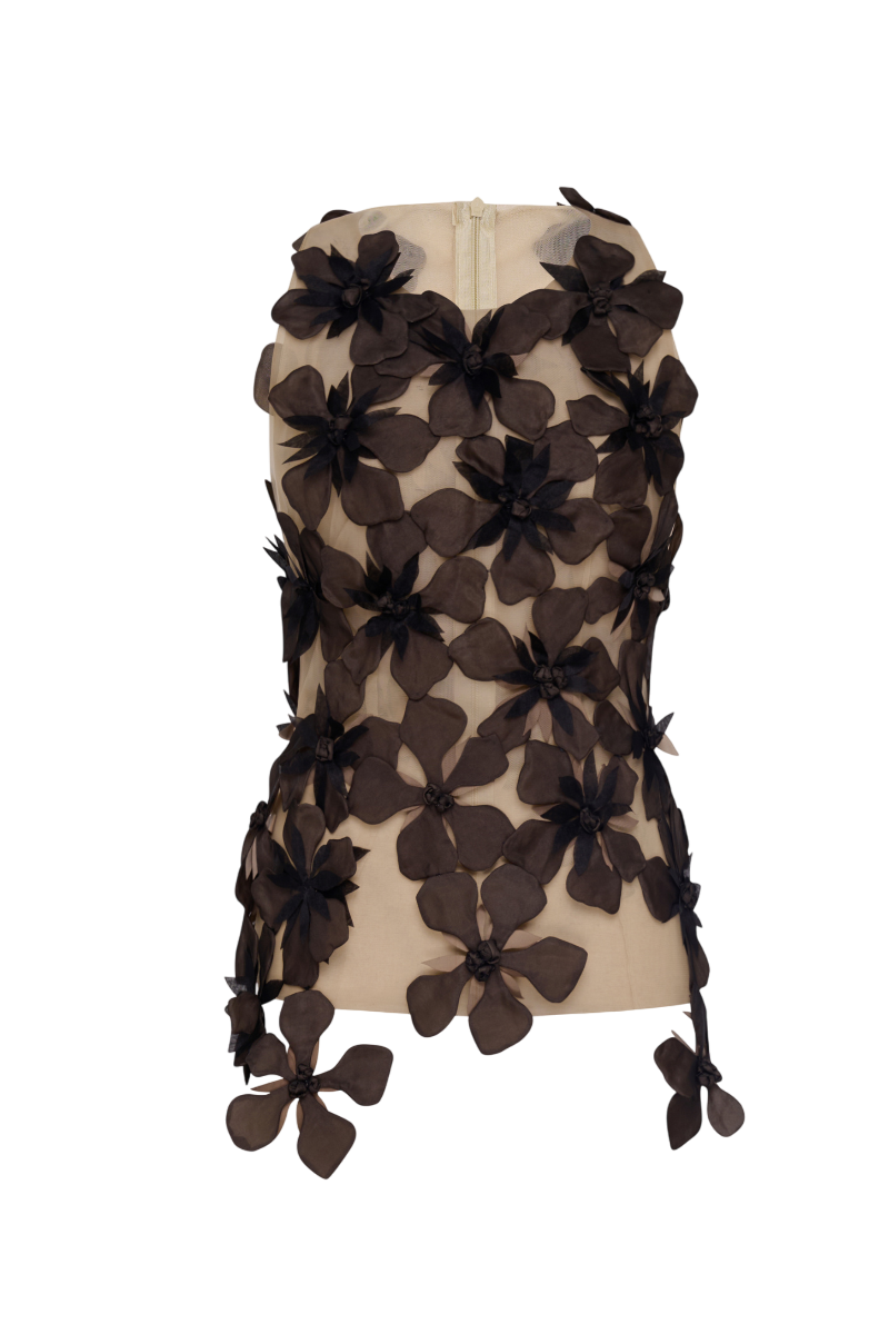 floral see-through shirt