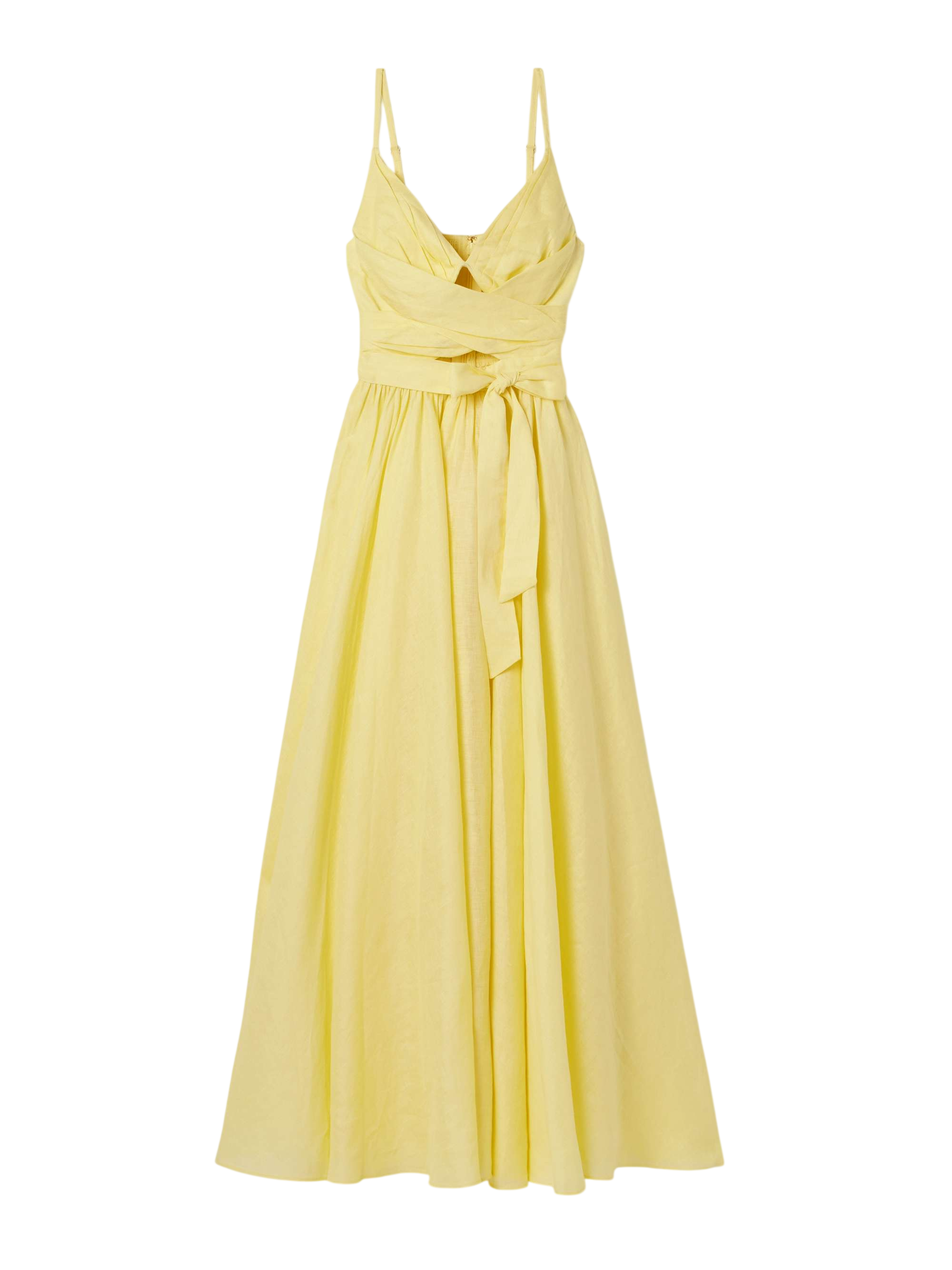 Awaken gathered linen midi dress