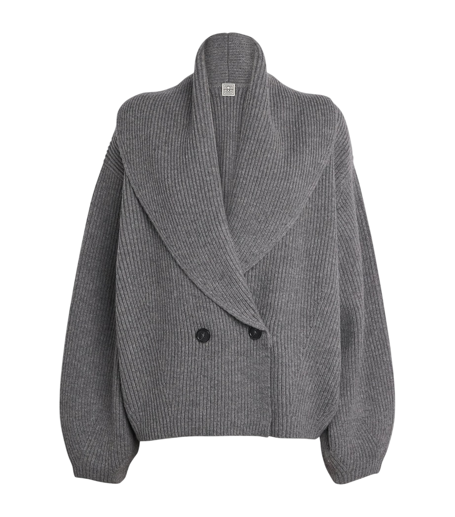 Wool-Blend Shawl Cardigan