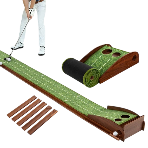 Costway Putting Green Practice Golf Putting Mat with Auto Ball Return