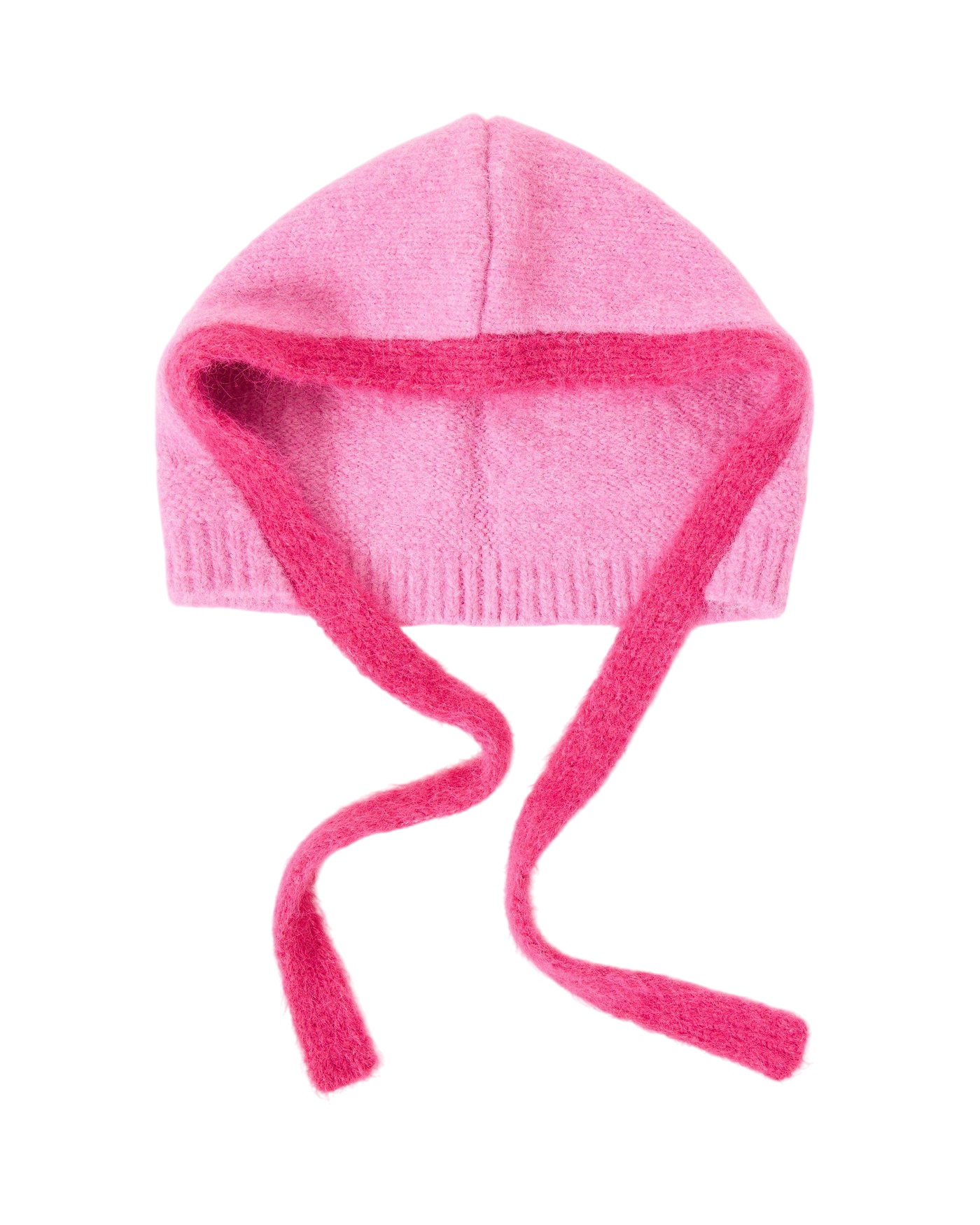 Pink Fluffy Knitted Hood