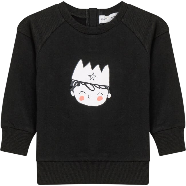 Crown Print Sweatshirt Black