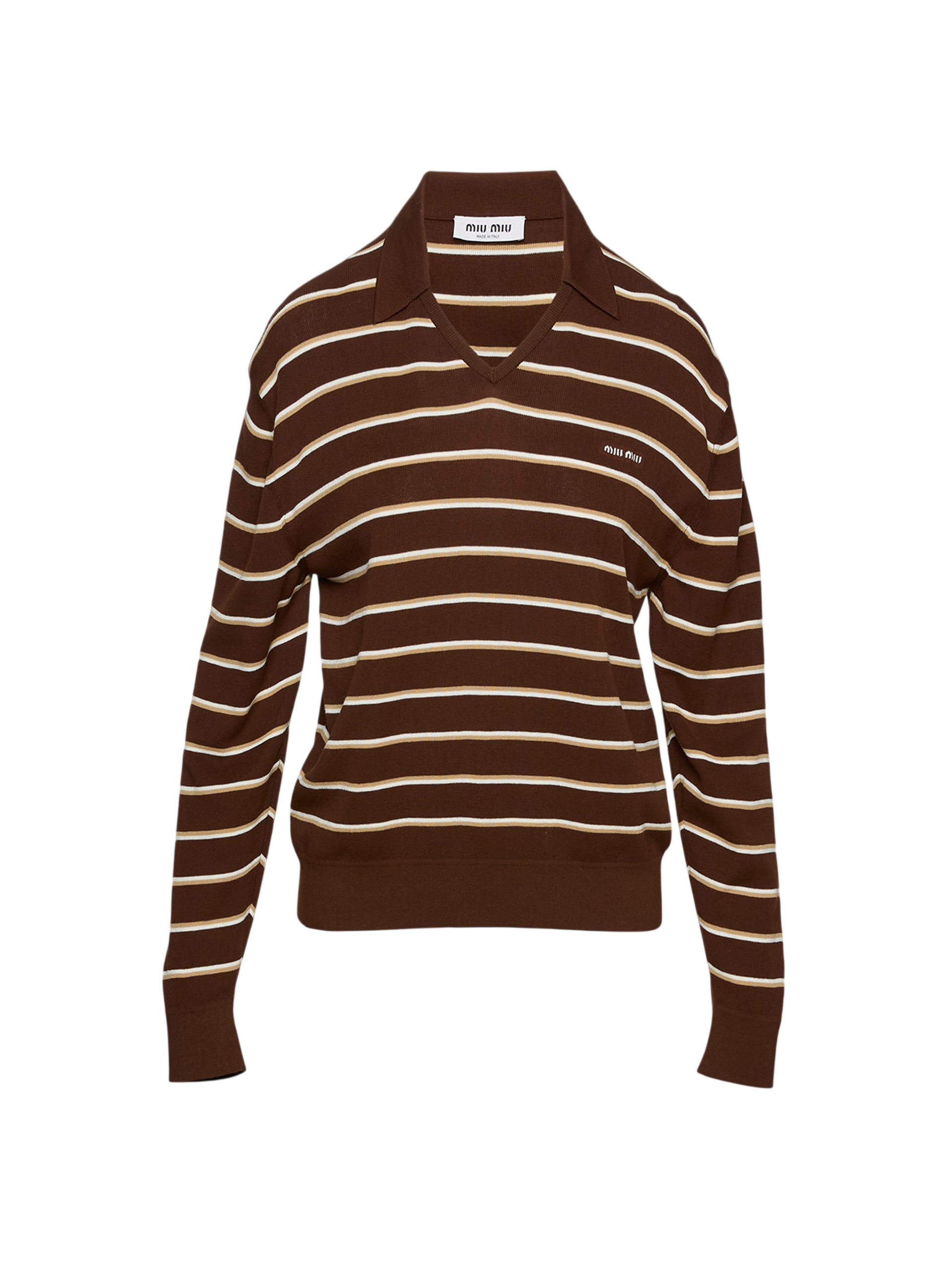 Striped Longsleeve Polo Top