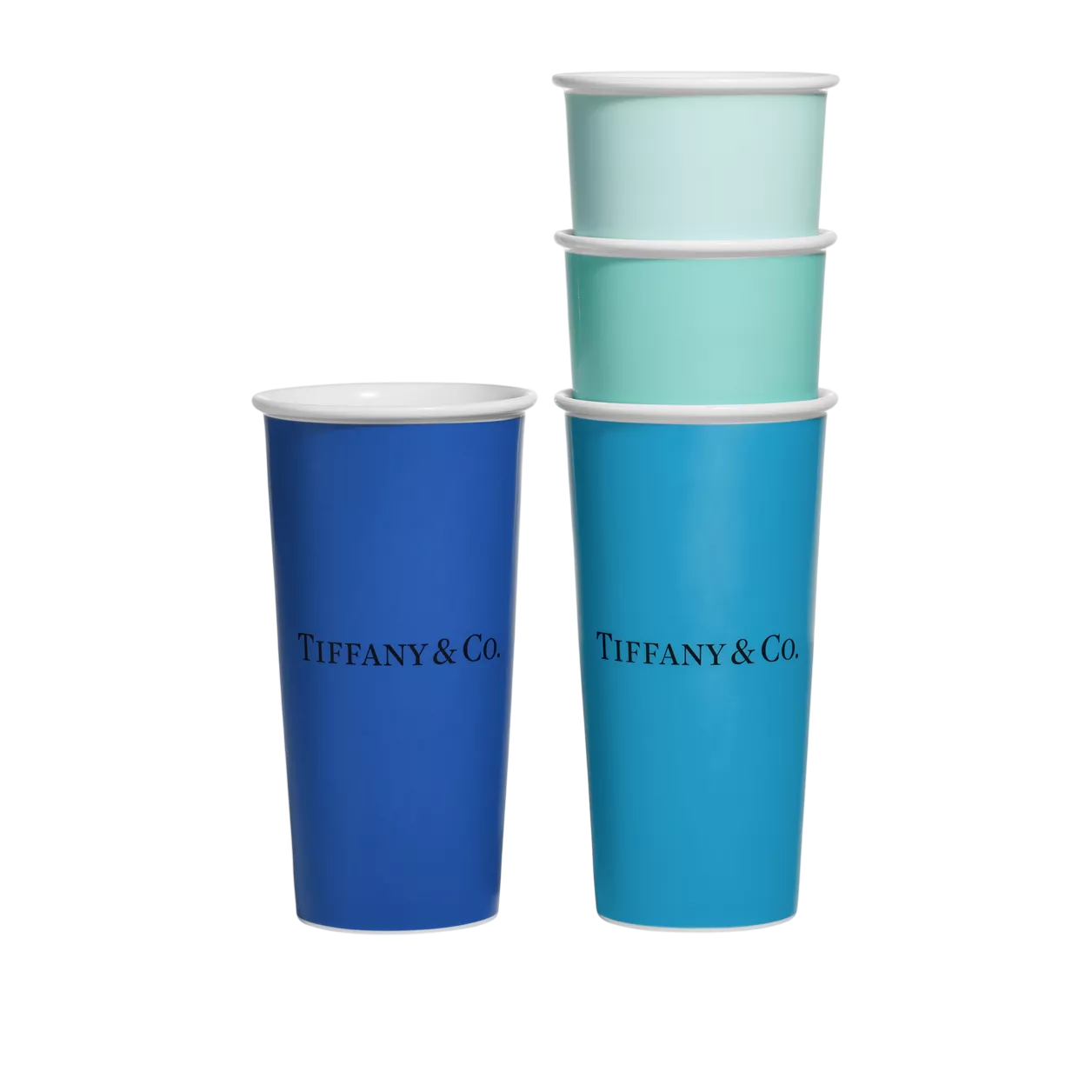 Tiffany Large Coffee Cups in Bone China, Set of Four