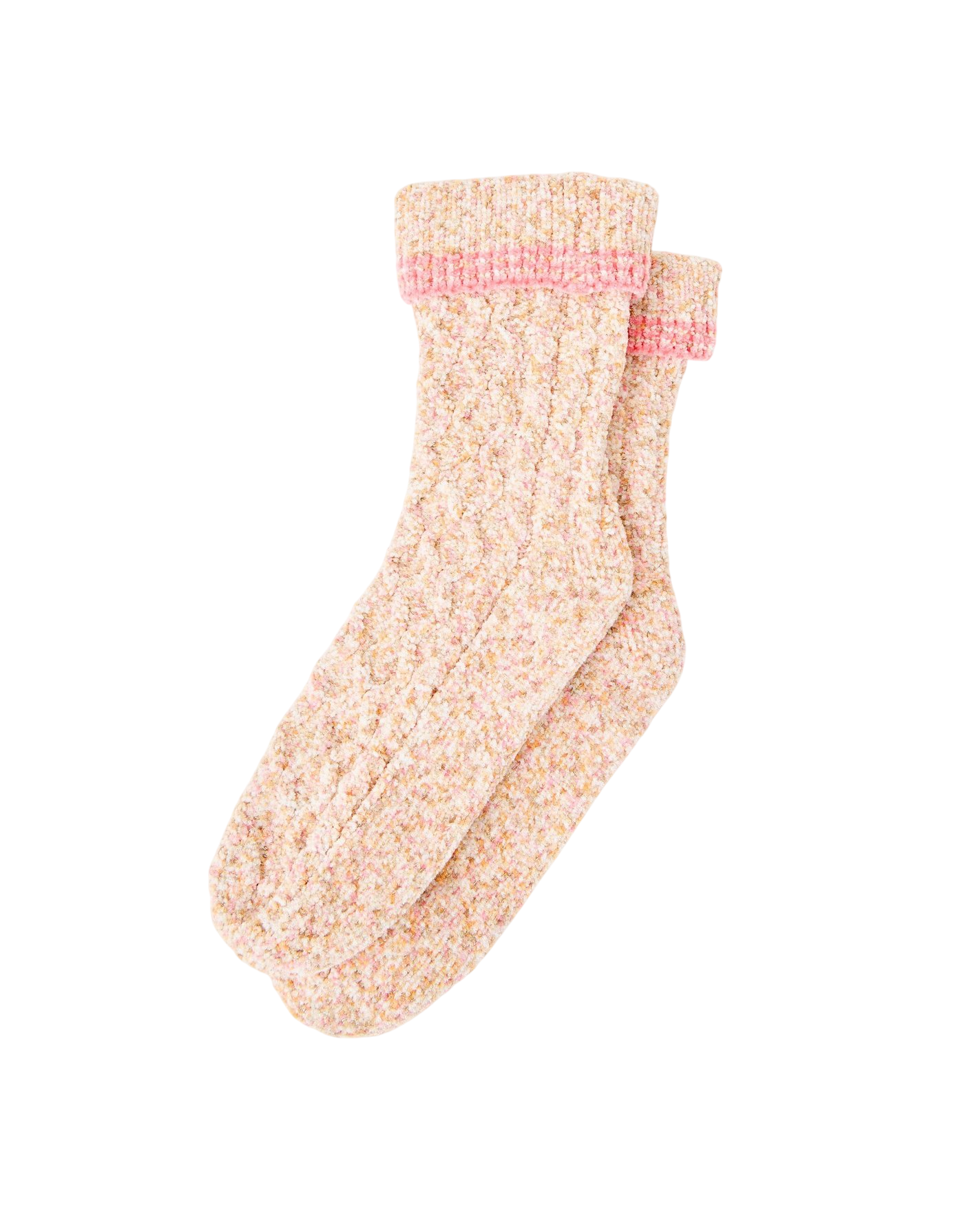 Peach Neppy Chenille Cosy Socks