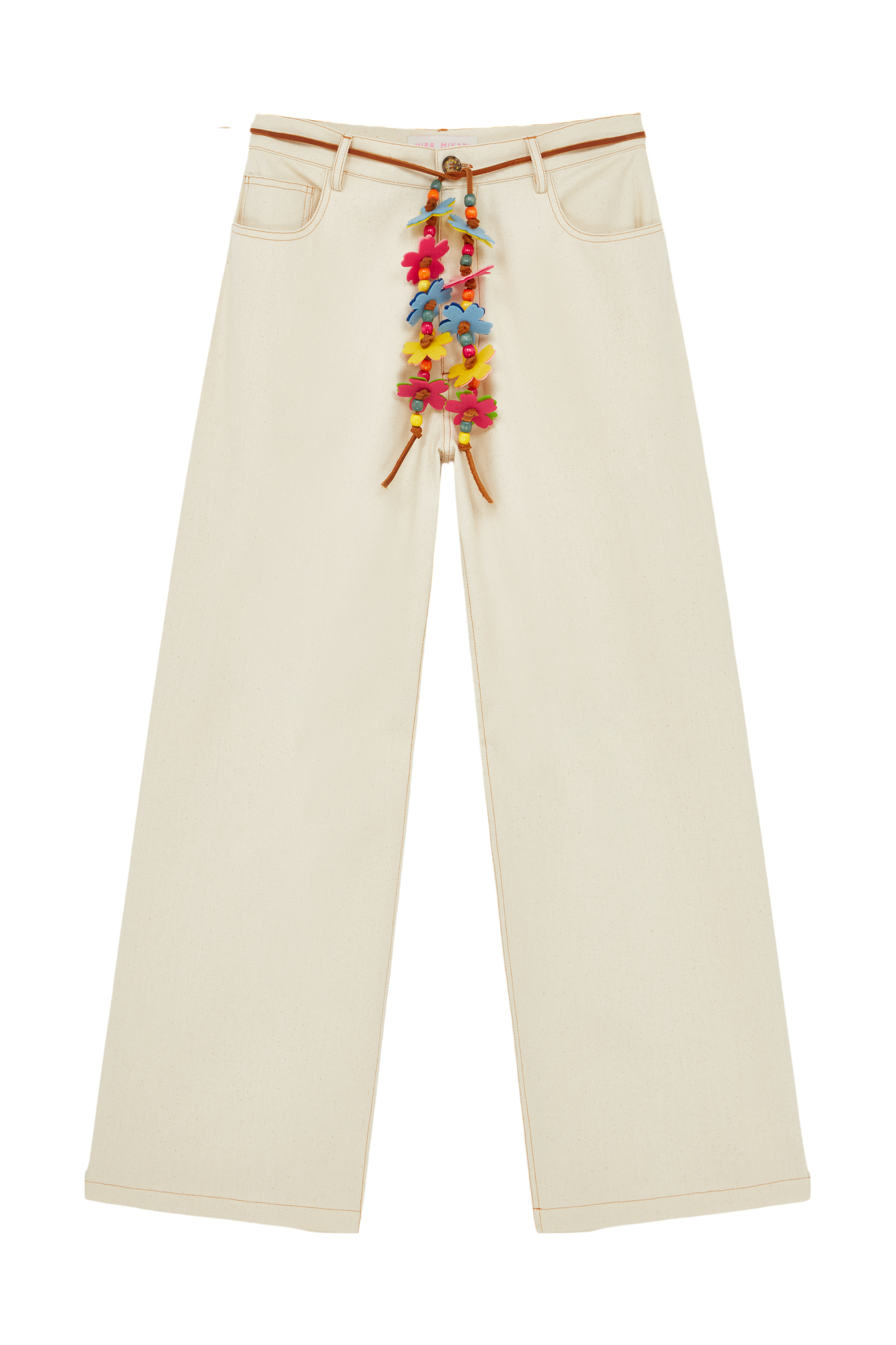 Relaxed Trouser With Flower Belt