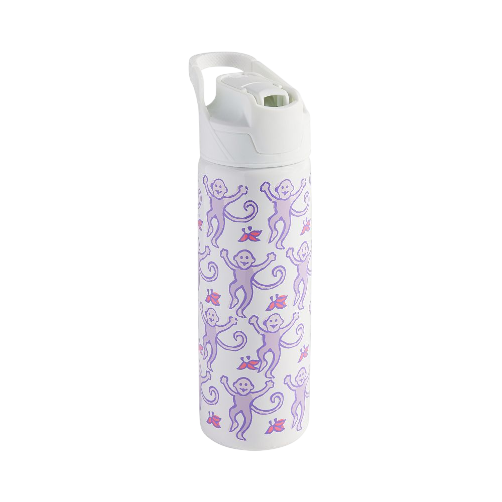 Roller Rabbit Lavender Monkey Colby Water Bottle
