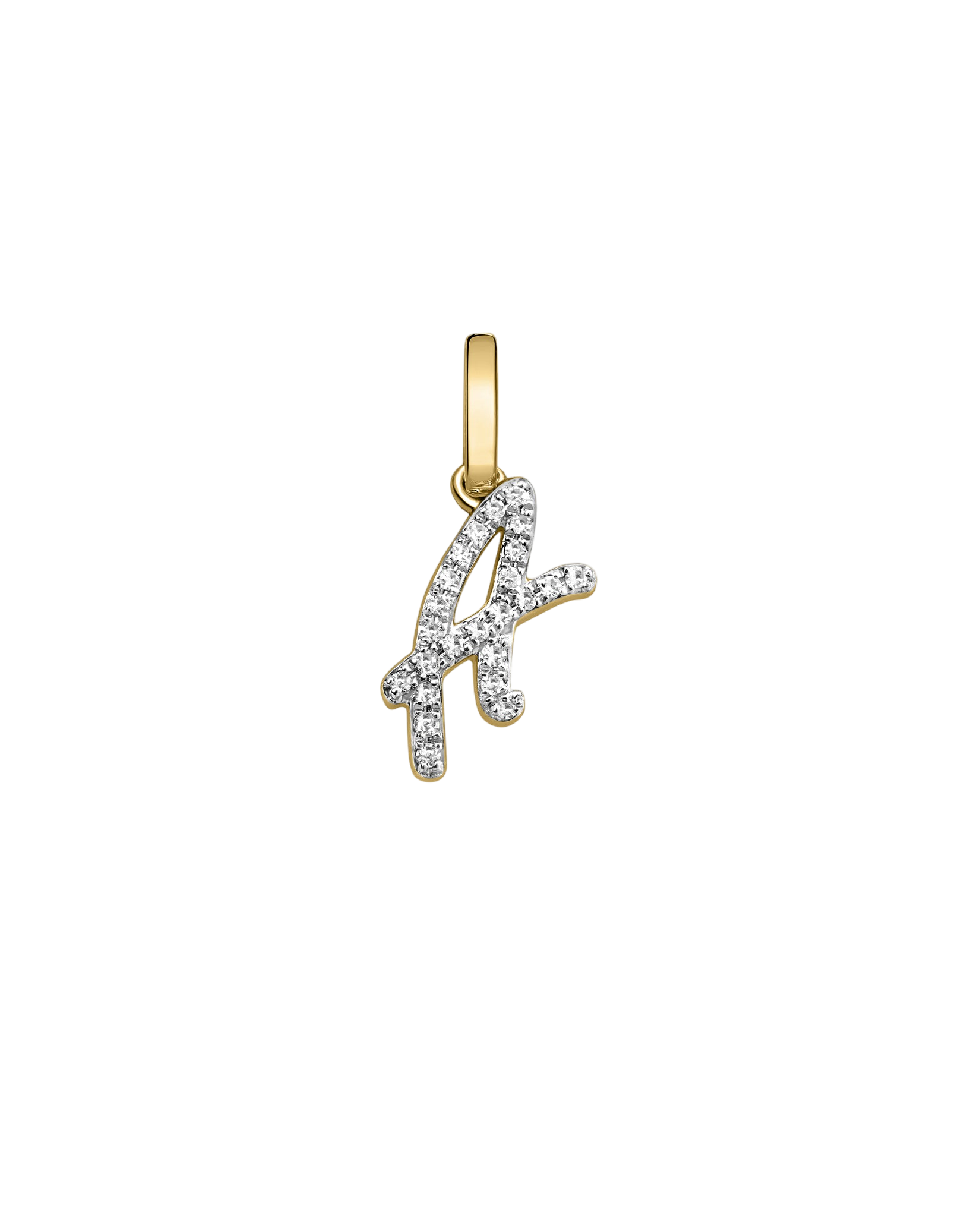 Diamond Script Initial Pendant