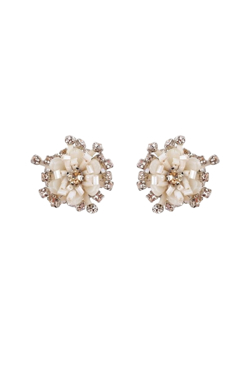 white gela earrings