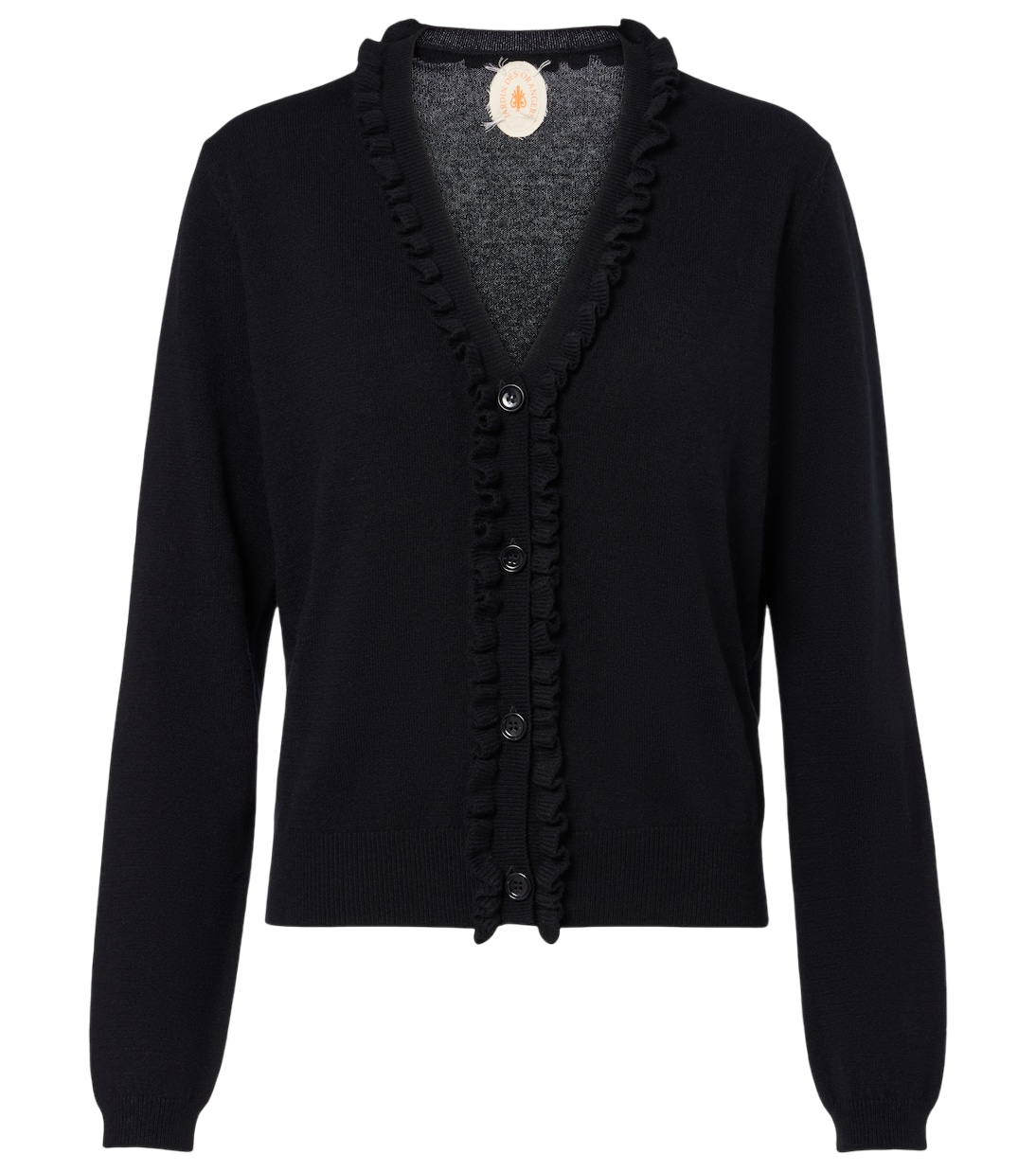 Ruffled wool and cashmere cardigan