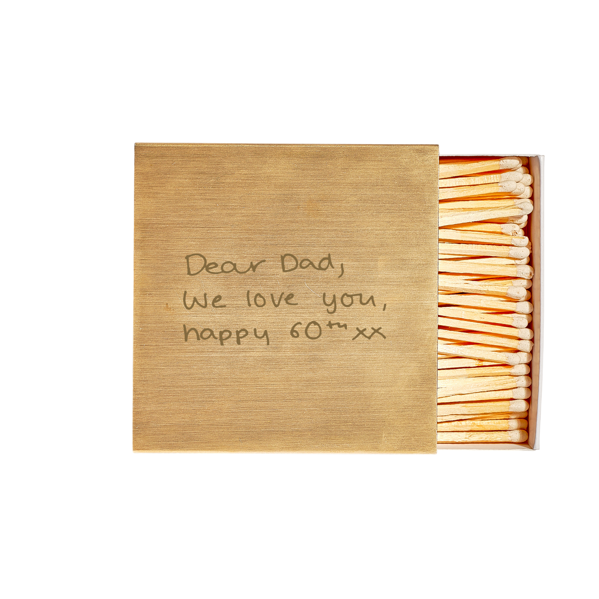 Handwritten Large Brass Matchbox