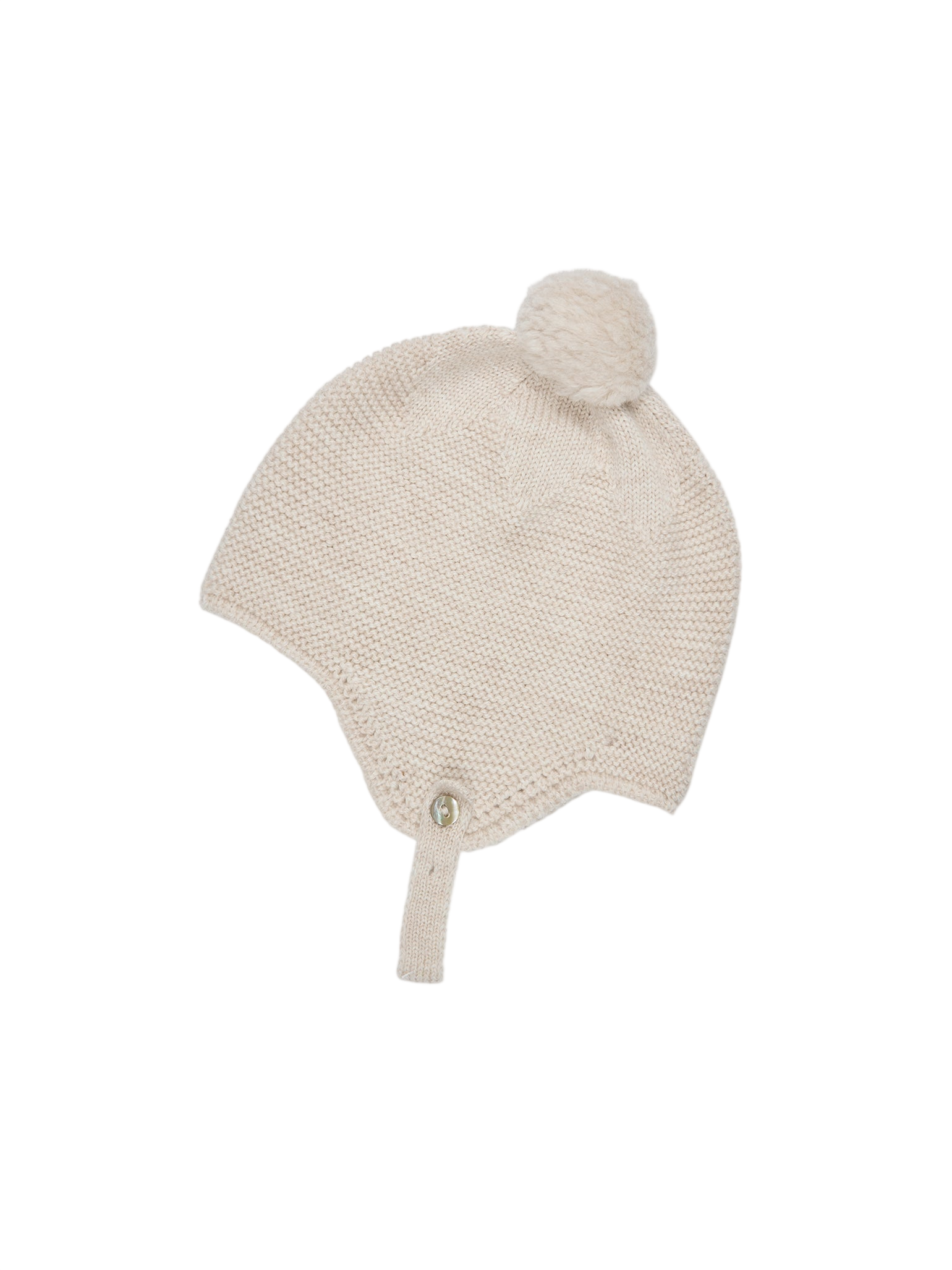 Oatmeal Melange Renta Merino Baby Knitted Bonnet