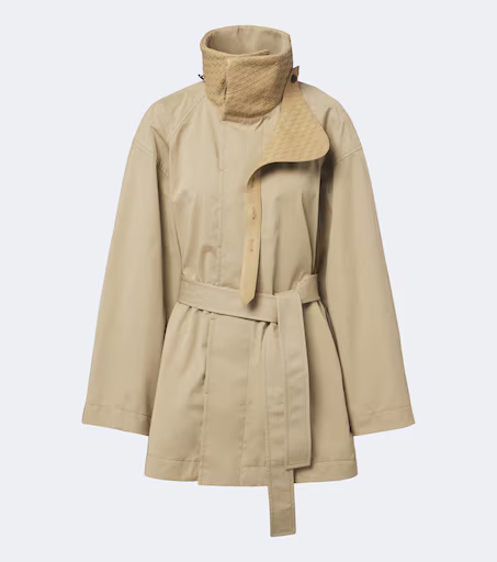 Intrecciato cotton trench coat