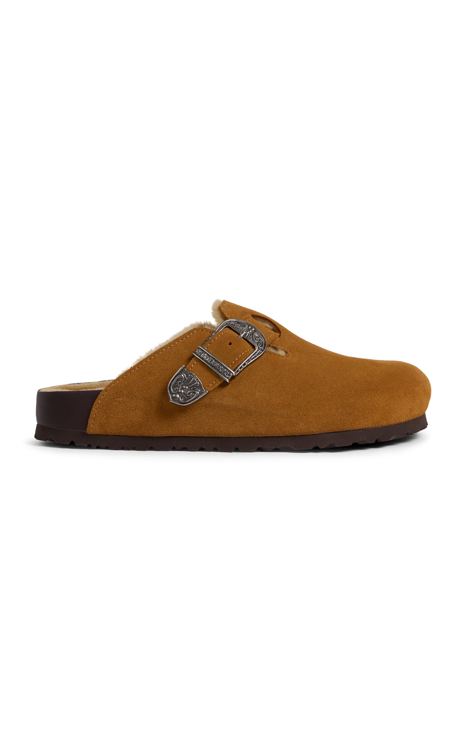 x Etro Boston Shearling Western Buckle Mules