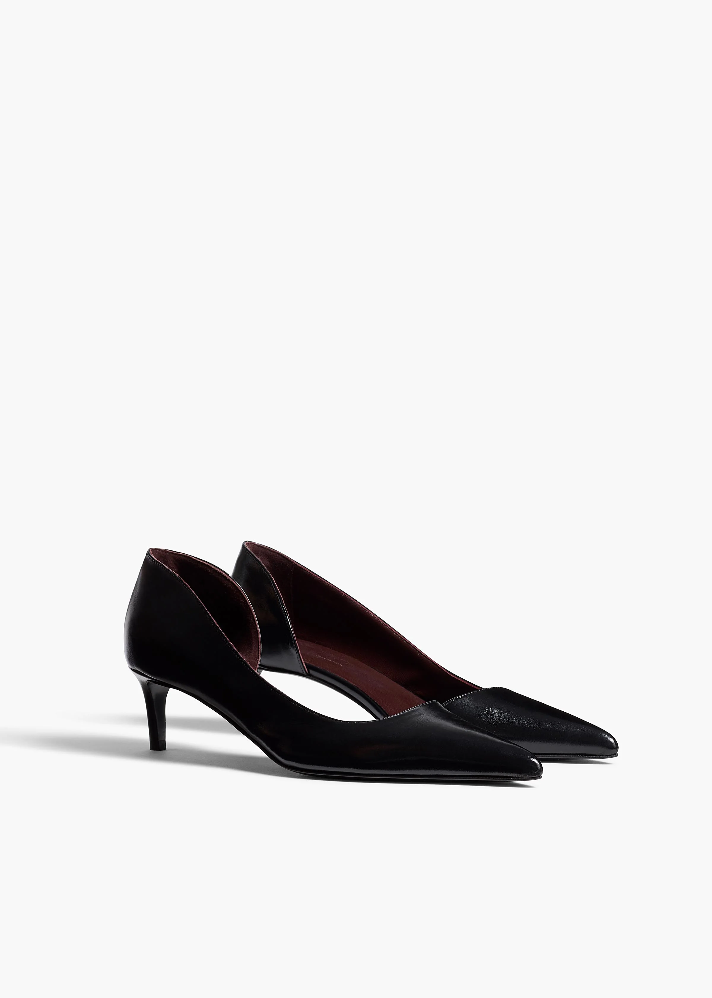 Jett D'Orsay Low Pump in Black Glazed Leather