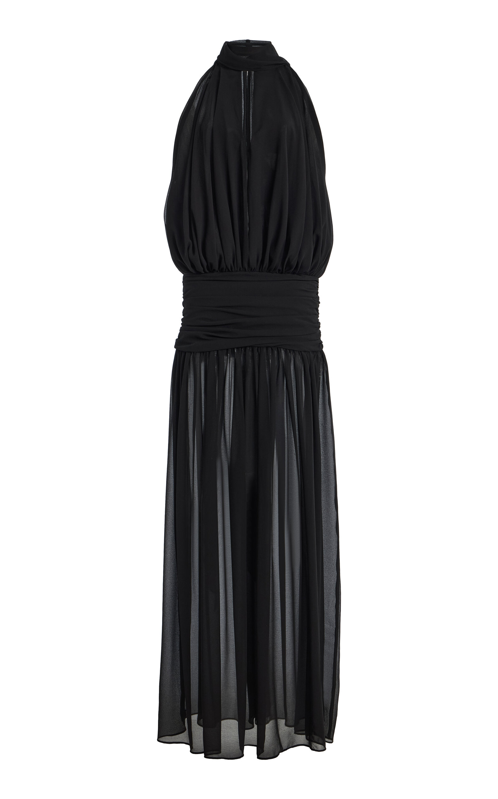 Cruz Crepe Tie-Neck Maxi Dress
