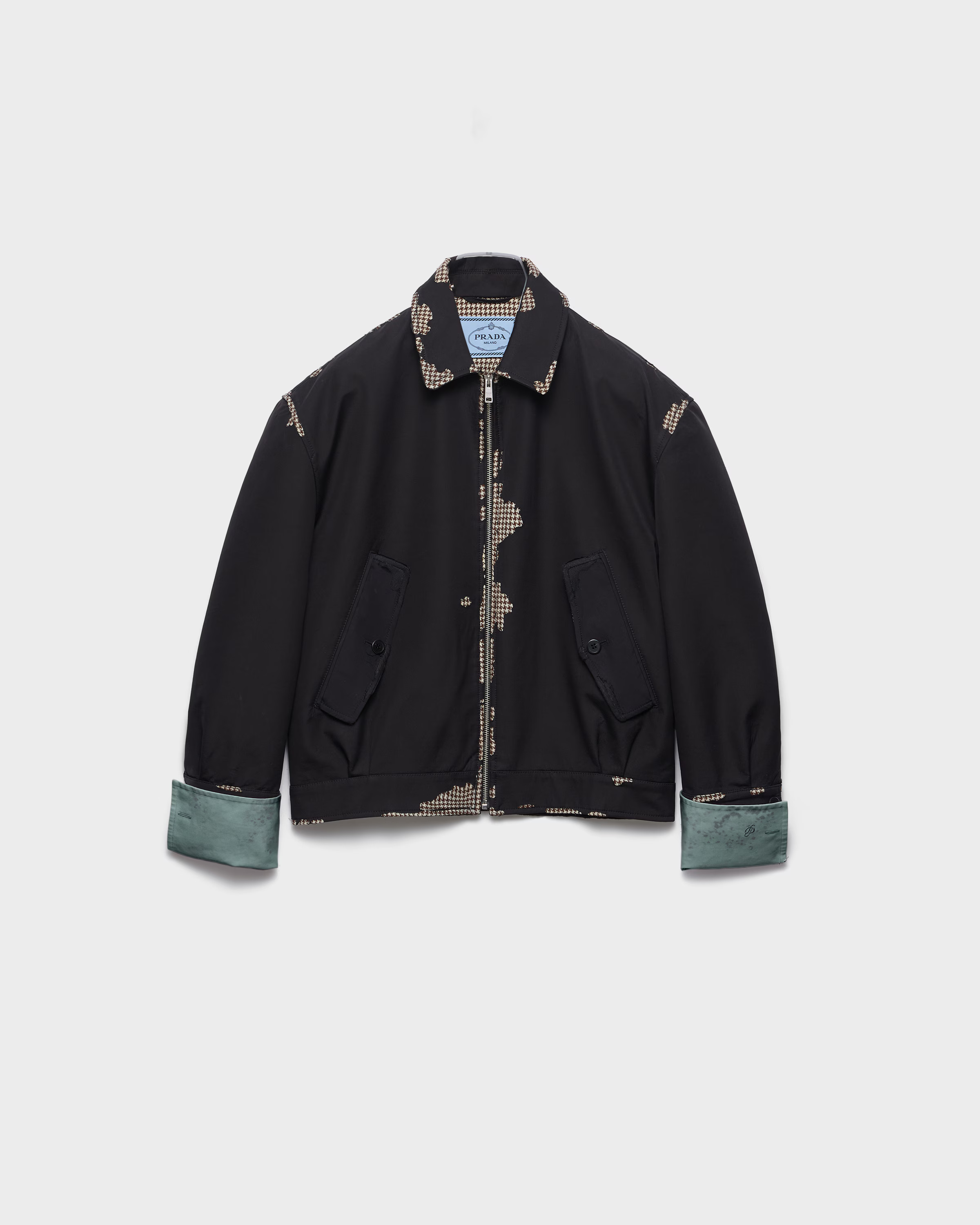 Bonded cotton and houndstooth jacket