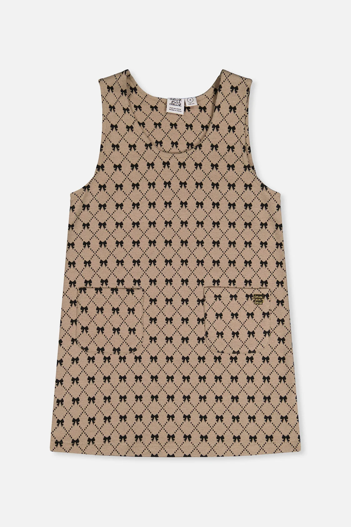 Jumper Beige Bow Tie Print