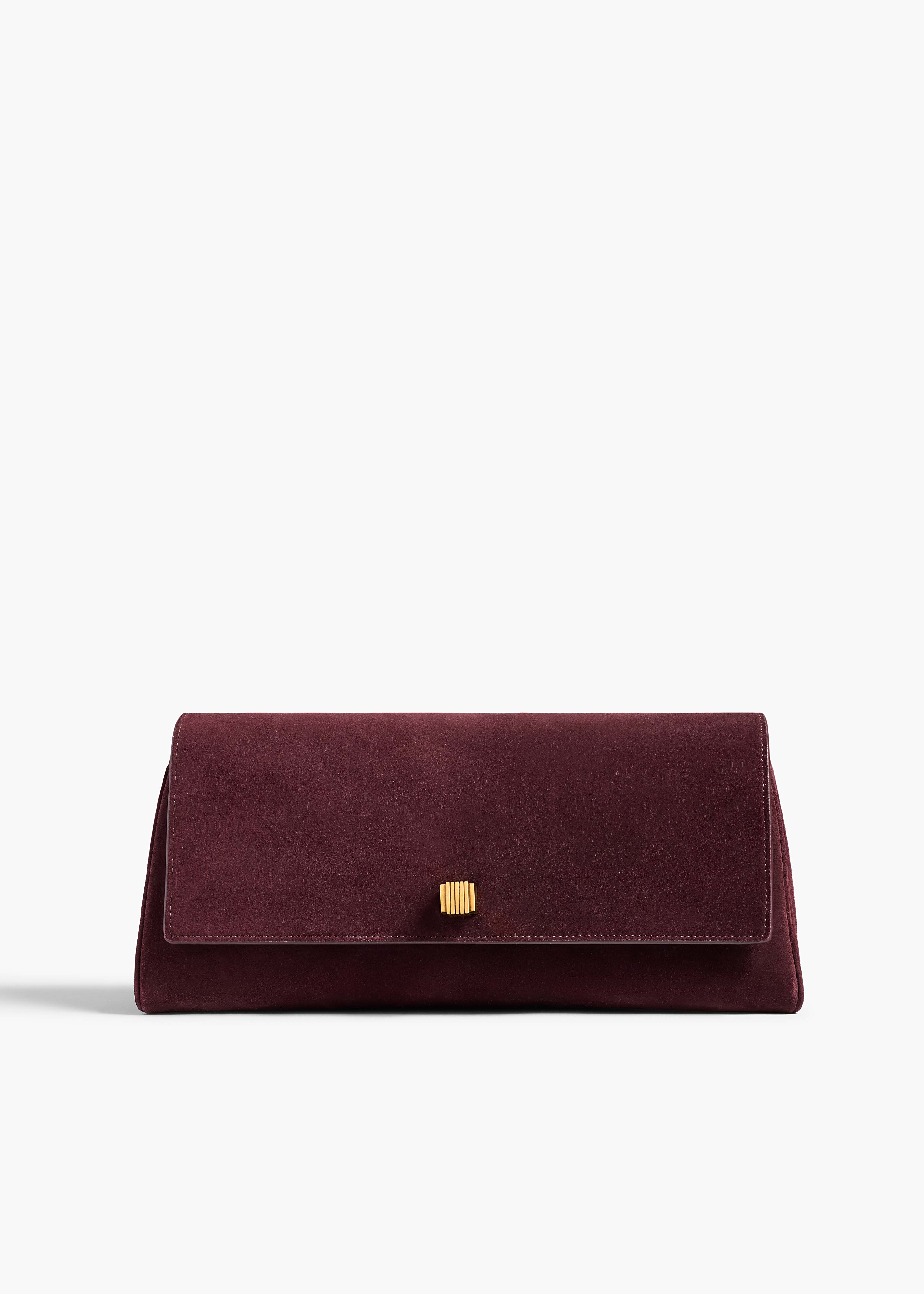 Audrey Clutch in Rouge Noir Suede