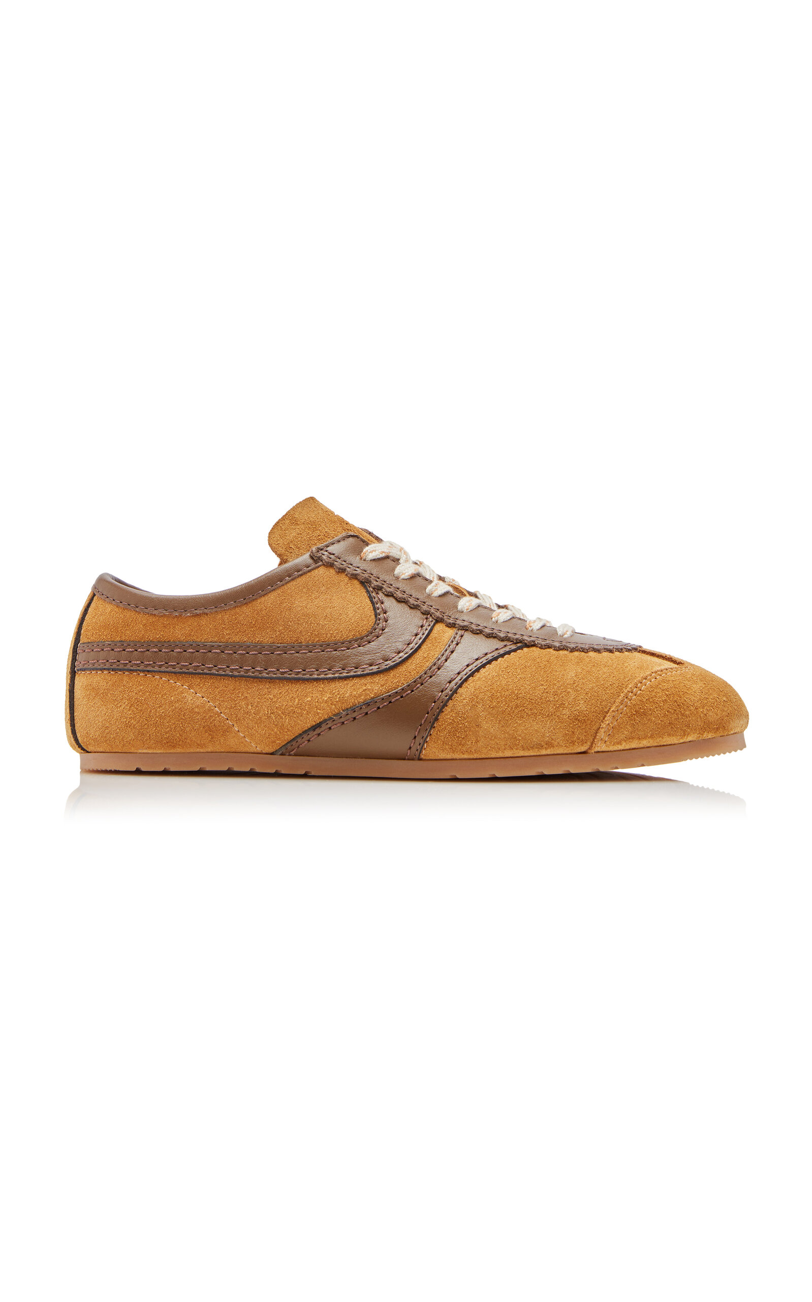 Leather-Trimmed Suede Sneakers