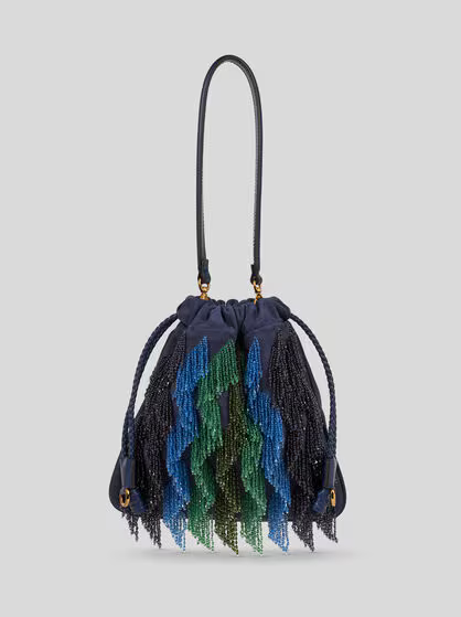 SMALL SUEDE KALISPERA BAG WITH MULTICOLOURED BEADS | ETRO